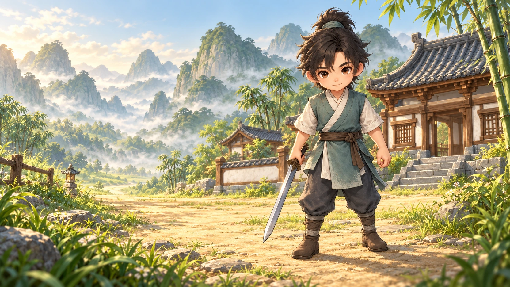 唐风仙侠Q版ARPG — 宣传合成 · 非实机截图